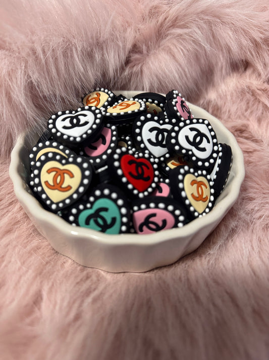 Chanel Heart Focal Beads